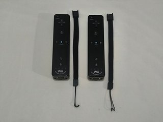 2 Mandos Wii Motion Plus Negros + 2 Correas