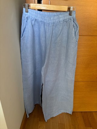 Pantalón largo azul fluido