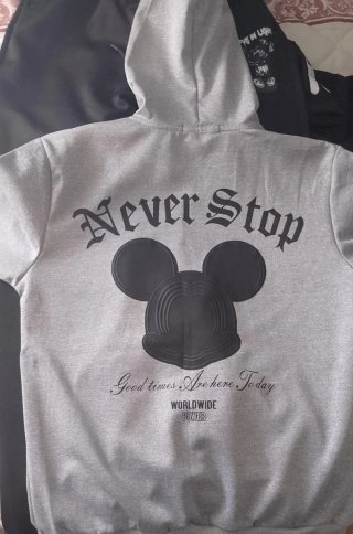 Sudadera con capucha gris Never Stop