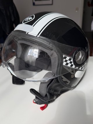 Casco de Moto Retro Negro y Blanco