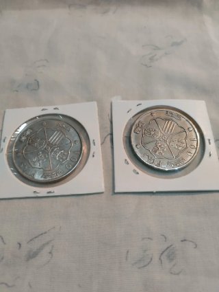 2 Monedas de 100 Pesetas de Plata.35€ cada una
