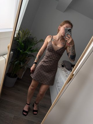 Vestido mini Bershka cuadros