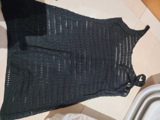 Camisón negro de punto