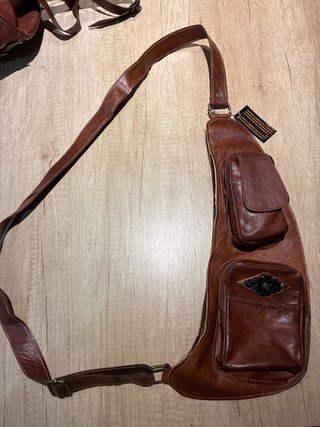 Bandolera de Cuero Natural Marrón