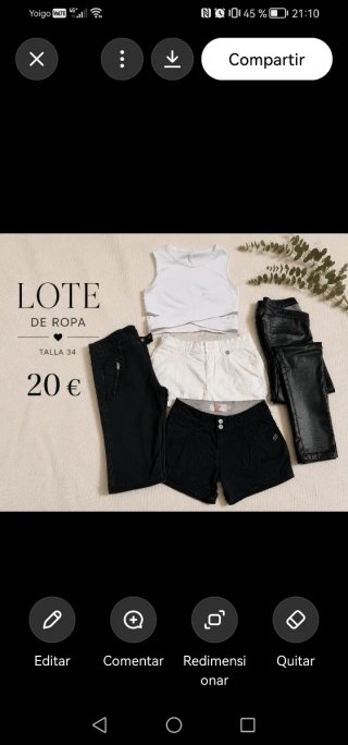 Lote 5 prendas mujer talla 34