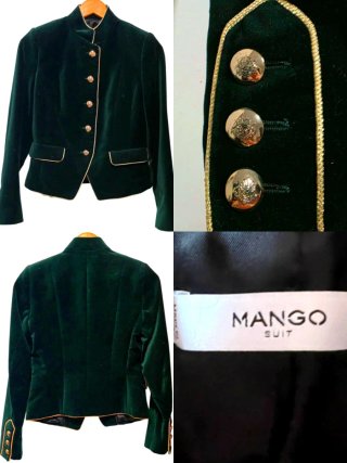 Chaqueta Terciopelo Militar Mango XS