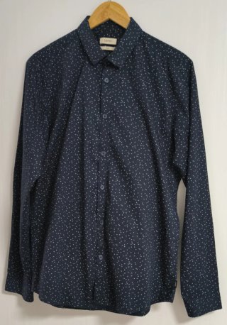 Camisa Esprit Azul Marino Estampada Talla M