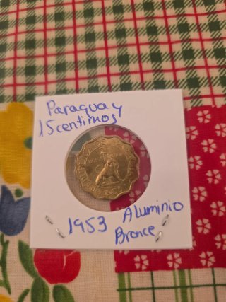 Moneda 15 Céntimos Paraguay 1953