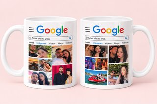 Taza personalizada estilo Google con tus fotos
