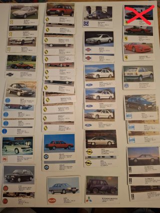 Lote de 40 Cromos Coches Auto 2000 Años 80