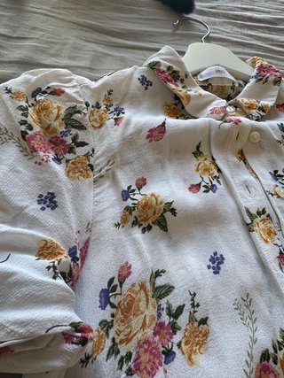 Vestido camisero flores Mango