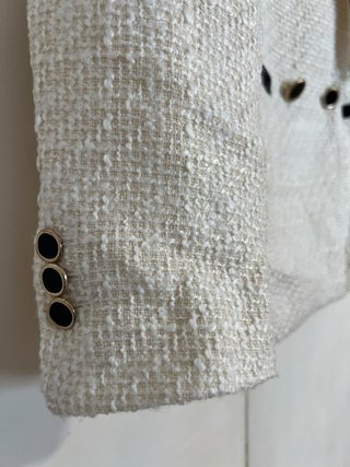Americana Zara de Tweed Blanco Roto
