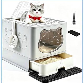 Lettiera per gatti XL con cassetto estraibile