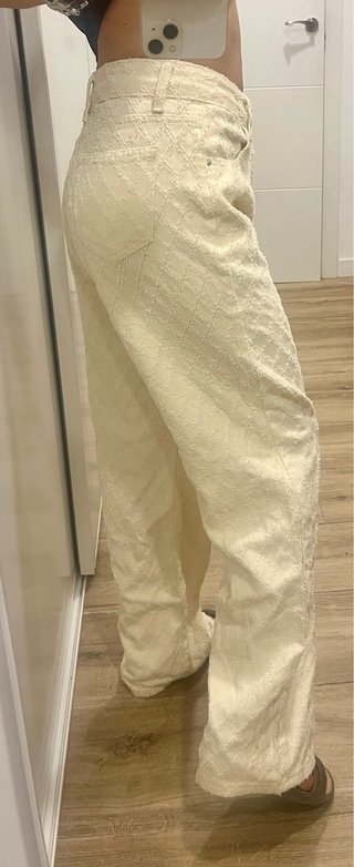 Pantalones Wide Leg Beige