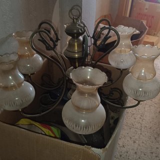 Lámpara de techo araña con 6 tulipas