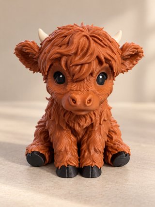 Figura 3D Vaca Highland Escocesa