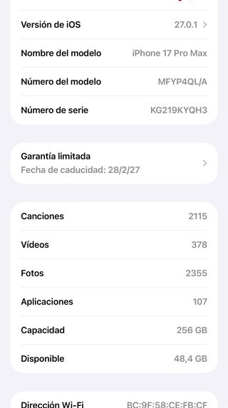 iPhone 17 Pro Max 256GB Azul