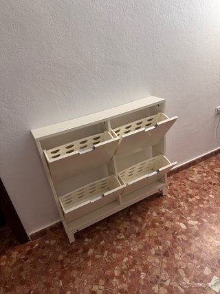Zapatero Blanco de Madera