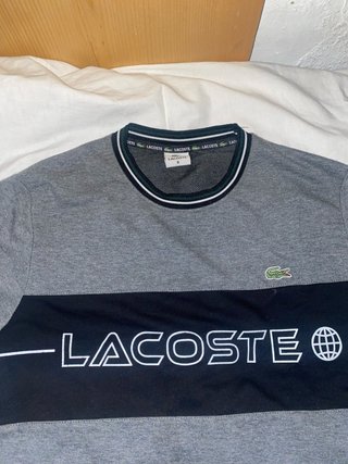 Jersey Lacoste Gris y Negro Talla S