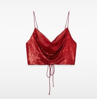 Top Rojo de Lentejuelas