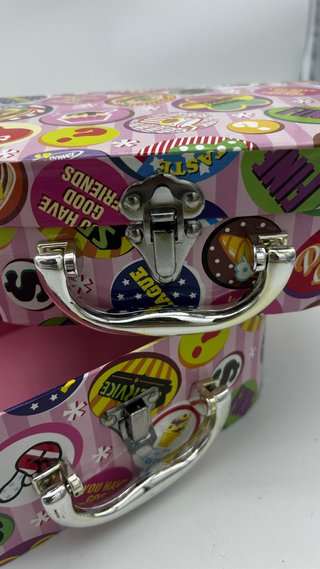 Juego de 2 Cajas Decoradas con Cierre color Rosa