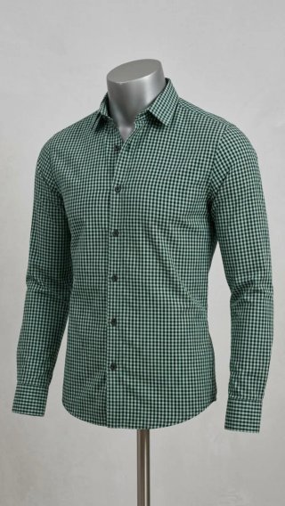 Camisa de Cuadros Verde Talla M