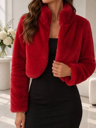 Chaquetaacorto de pelo rojo