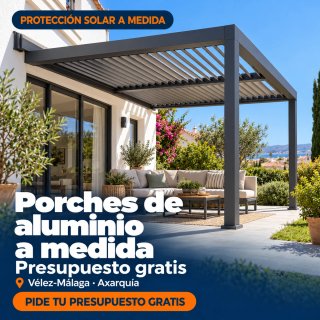 Porche de aluminio a medida para terraza y chalet