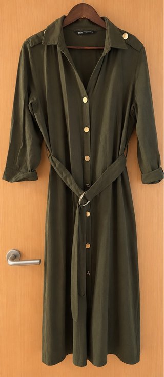 Vestido largo Zara verde XXL