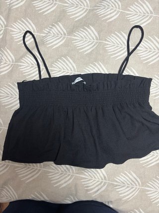 Top Mango Negro Talla M