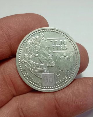 Moneda 2000 Pesetas Plata V Centenario