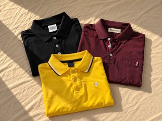 Pack de 3 polos de manga corta para hombre, en col