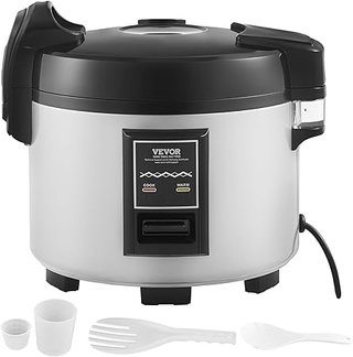 VEVOR Olla Arrocera Comercial de 45 Tazas, 9 Litros y Calentador con Olla Interior Antiadherente, Co