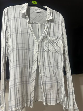 Camisa Pull&Bear Blanca Estampada Talla M