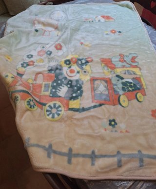 Manta para Cuna con Estampado de Tren