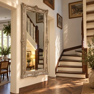 Espejo Luis XV Plateado Ornamental