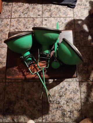 Set de 3 Focos de Jardín Verdes Aluminio