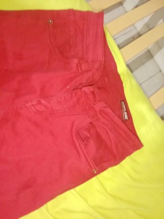 Pantalones Vaqueros Rojos Talla S