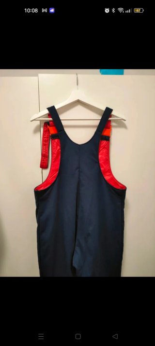 Mono de esquí azul y rojo Talla L