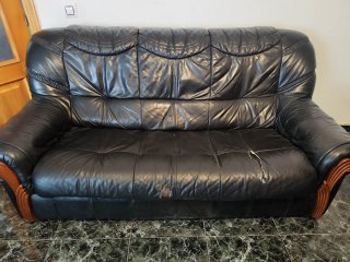 Sofás de cuero negro