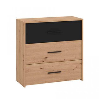 Cassettiera 3 Cassetti 80x33x80cm Rovere Chiaro
