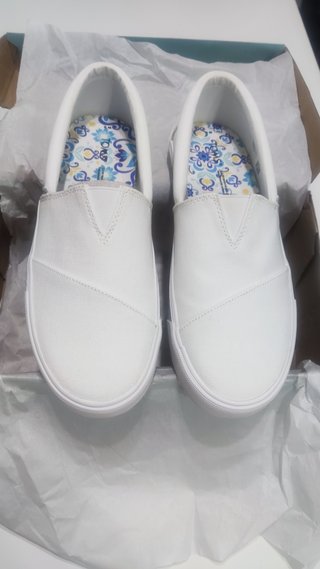 Zapatillas Toms Slip On Blancas n40. Nuevas