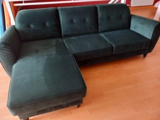 Sofá chaise longue en terciopelo verde Chaise Long