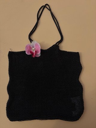 Bolso de crochet negro