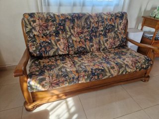Sofá Cama de Madera Maciza