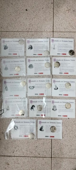 Colección 14 Monedas Plata Semana Santa Granada