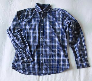 Camisa a cuadros Mango azul y gris Talla L