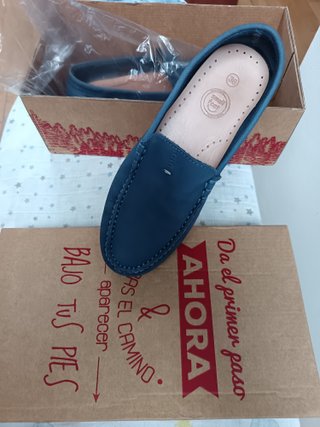 Mocasines de Piel Azules Talla 36