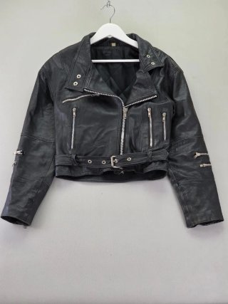 Chaqueta Biker de Cuero Vintage 80s