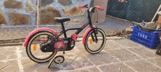 Bicicleta Infantil Btwin Negra y Rosa